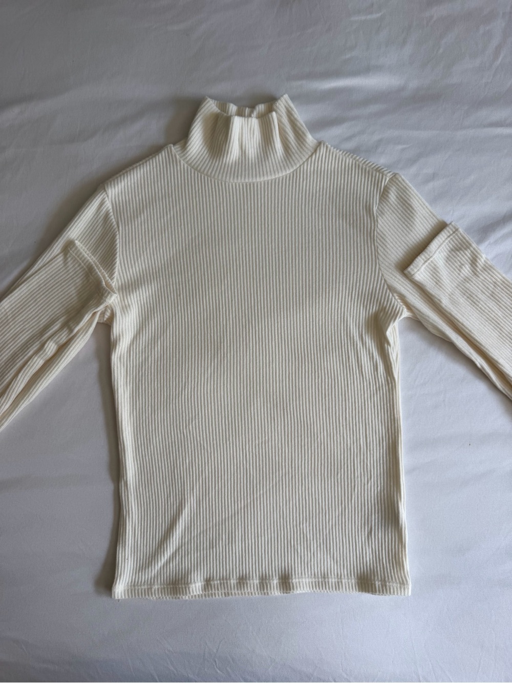 perfectwhitetee "Noelle" Creamy White Ribbed Turtleneck Sweater Top